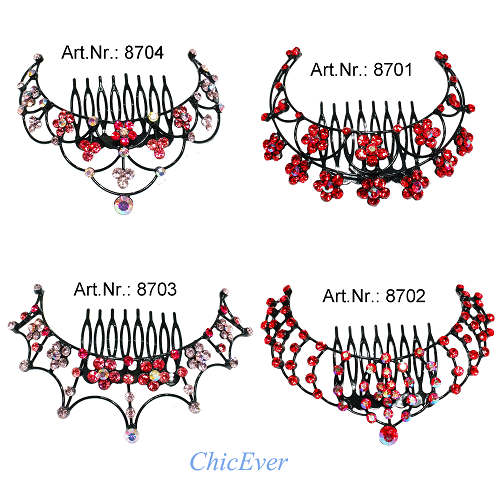 Haarkamm Krone rot 8701